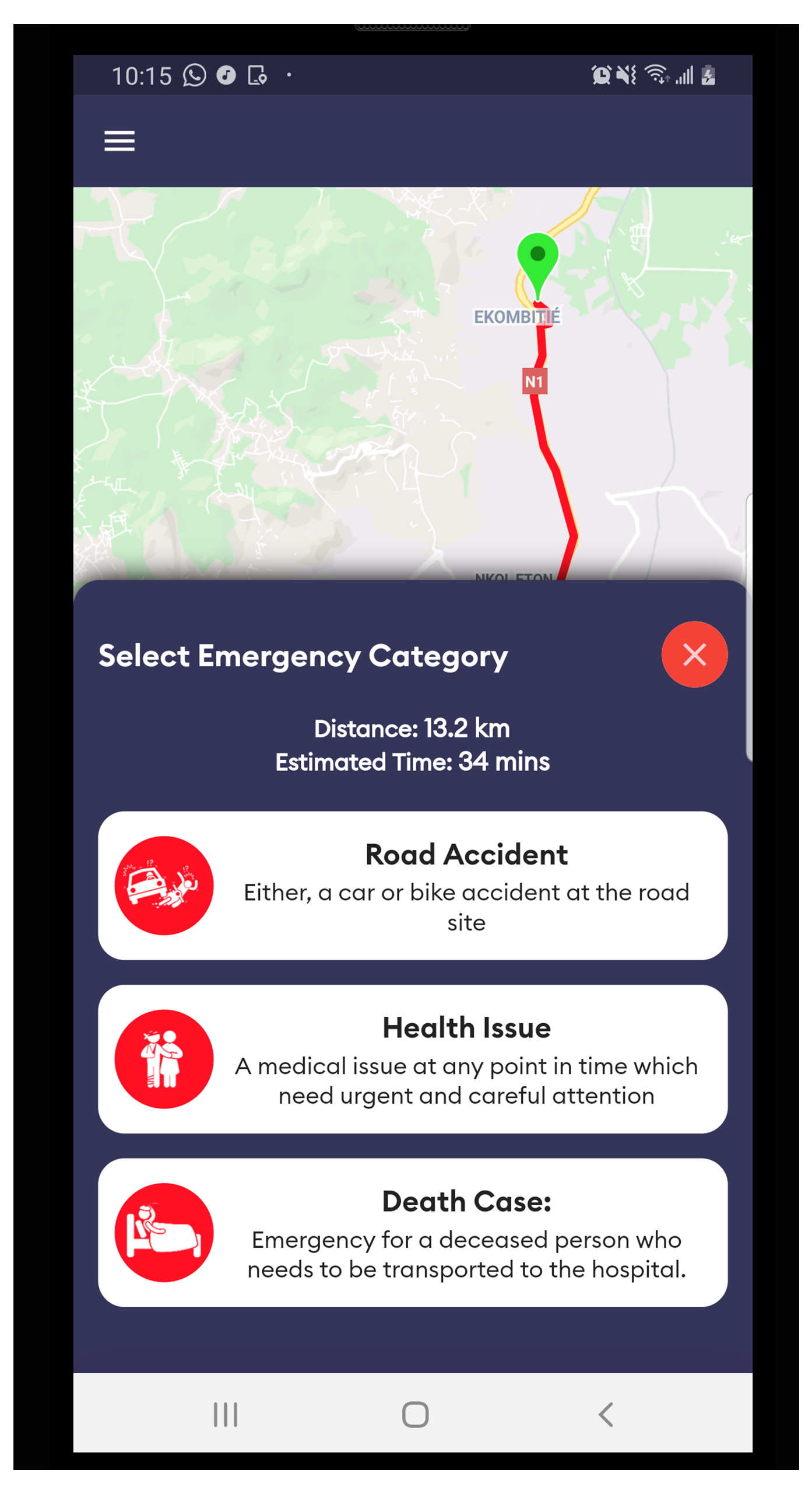 6. Emergency category with map